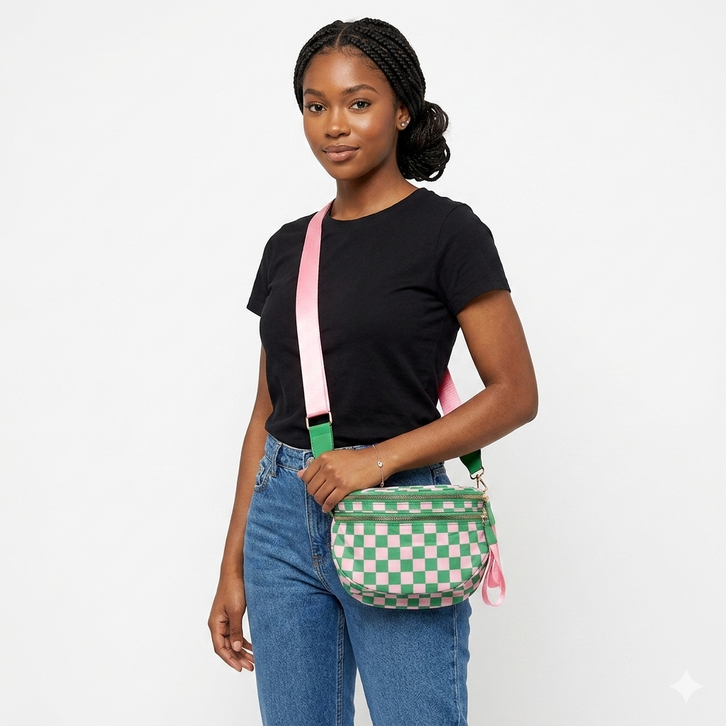 バッグ fuckthatnerdshop Check cross bag greeny バッグ