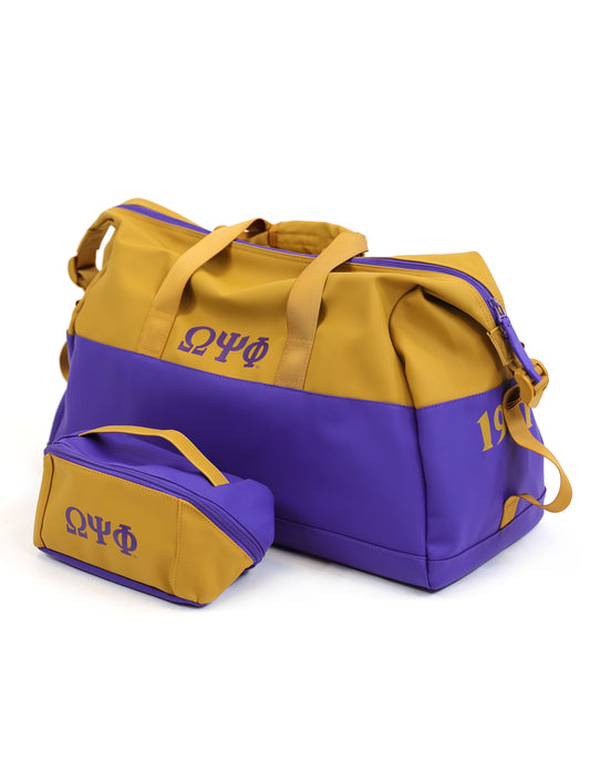 Omega Psi Phi Duffle Bag & Toiletry Bag Set – Fraternity Brotherhood Travel Essentials
