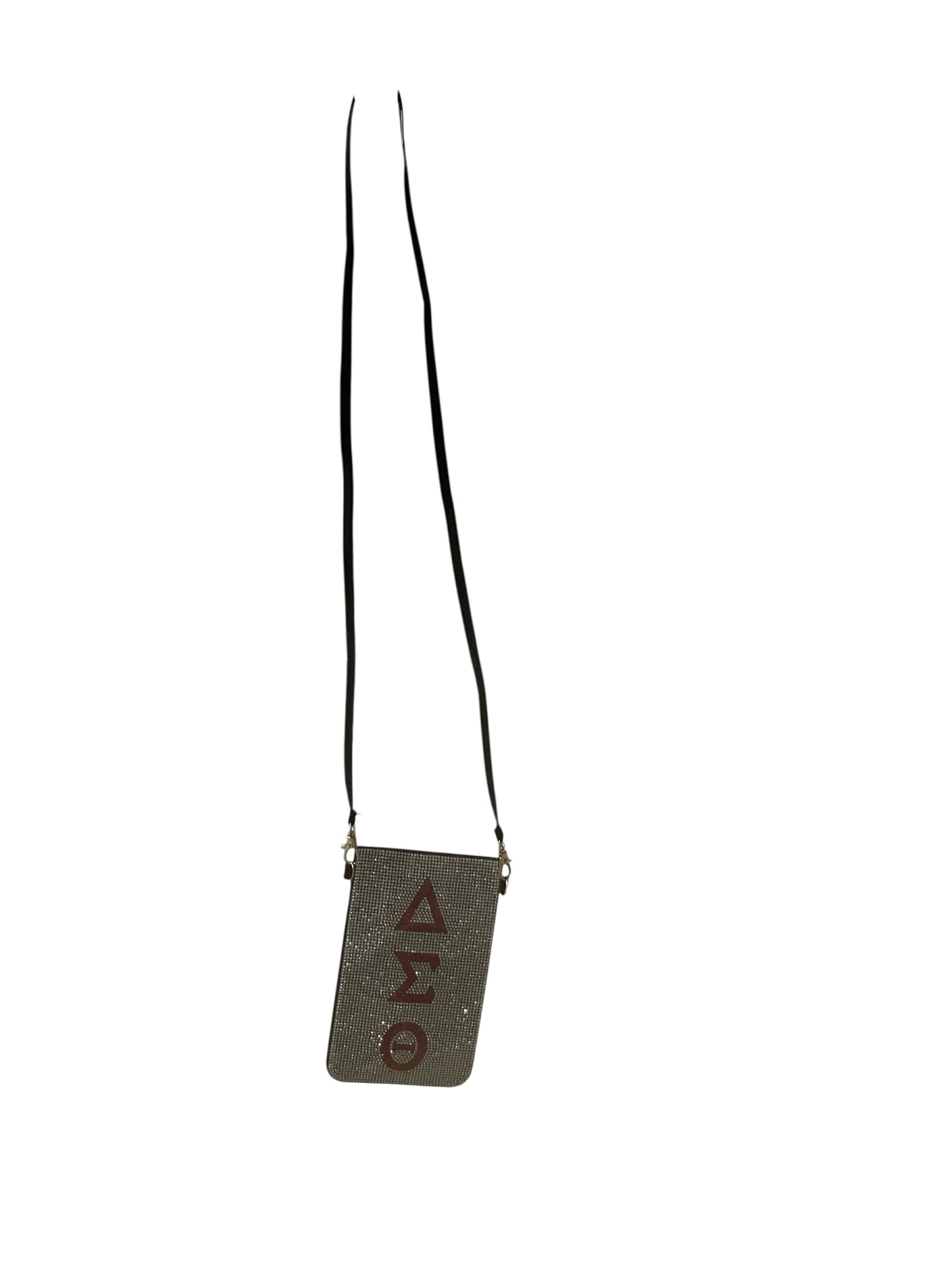 Small rectangular pouch with symbols on a white background