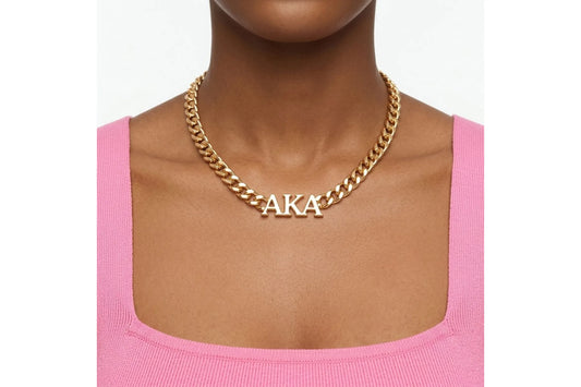 Alpha Kappa Alpha Gold Greek Letter Necklace
