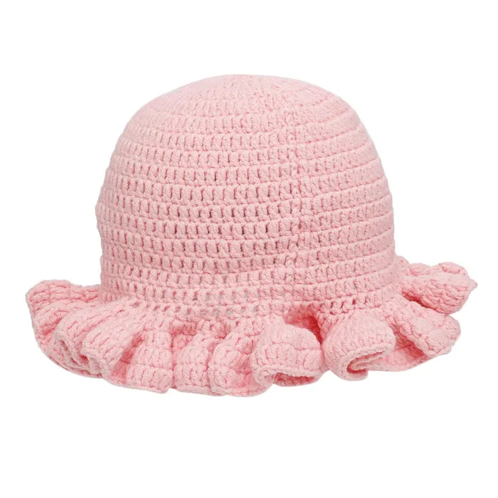 Back view of the AKA Pink Crochet Hat.