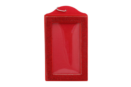 Dst Delta Sigma Theta Back vie of red rhinestone badge id holder