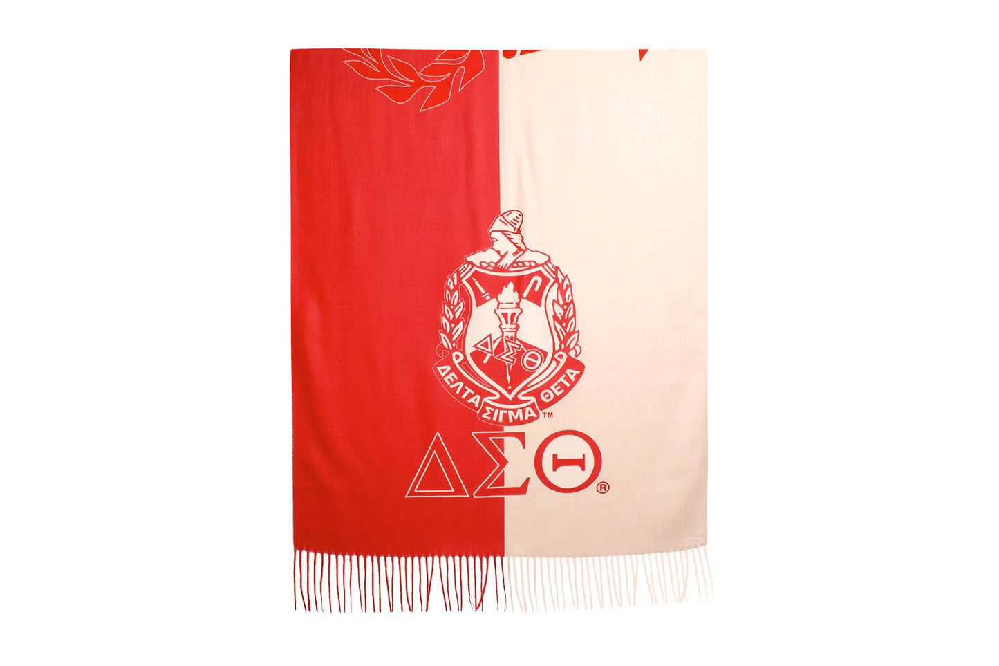 Delta Sigma Theta (DST) Sorority Red Cream Block Shawl Scarf