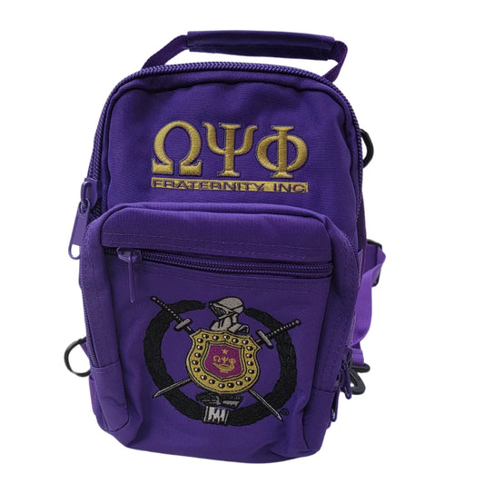 "Omega Psi Phi Fraternity Gear - Durable Tactical EDC Bag with Embroidery & Multiple Pockets