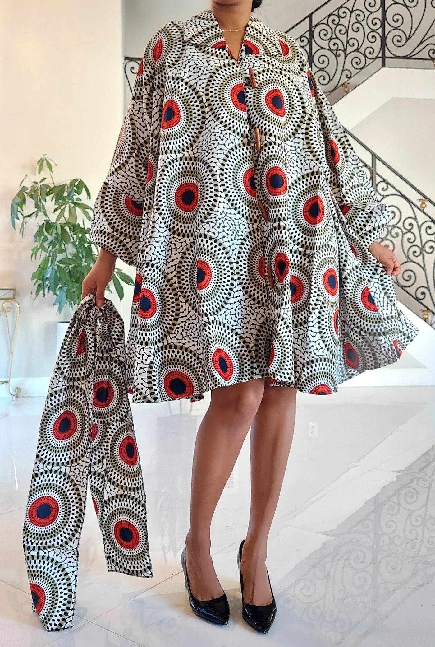 black and white african print dress Black & White Batik Adire African Print Top & Skirt Set