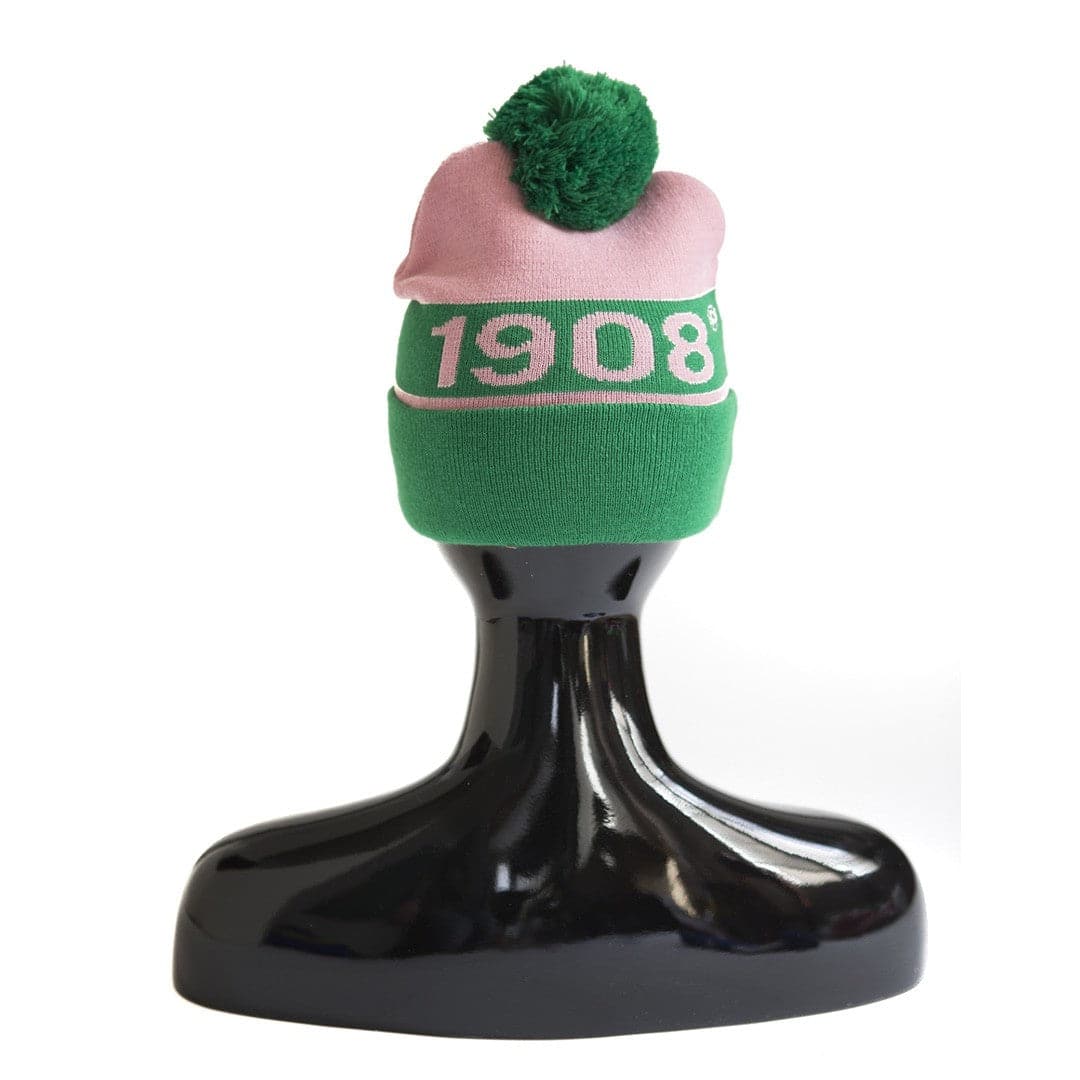 Alpha Kappa Alpha Pink & Green Beanie Cap