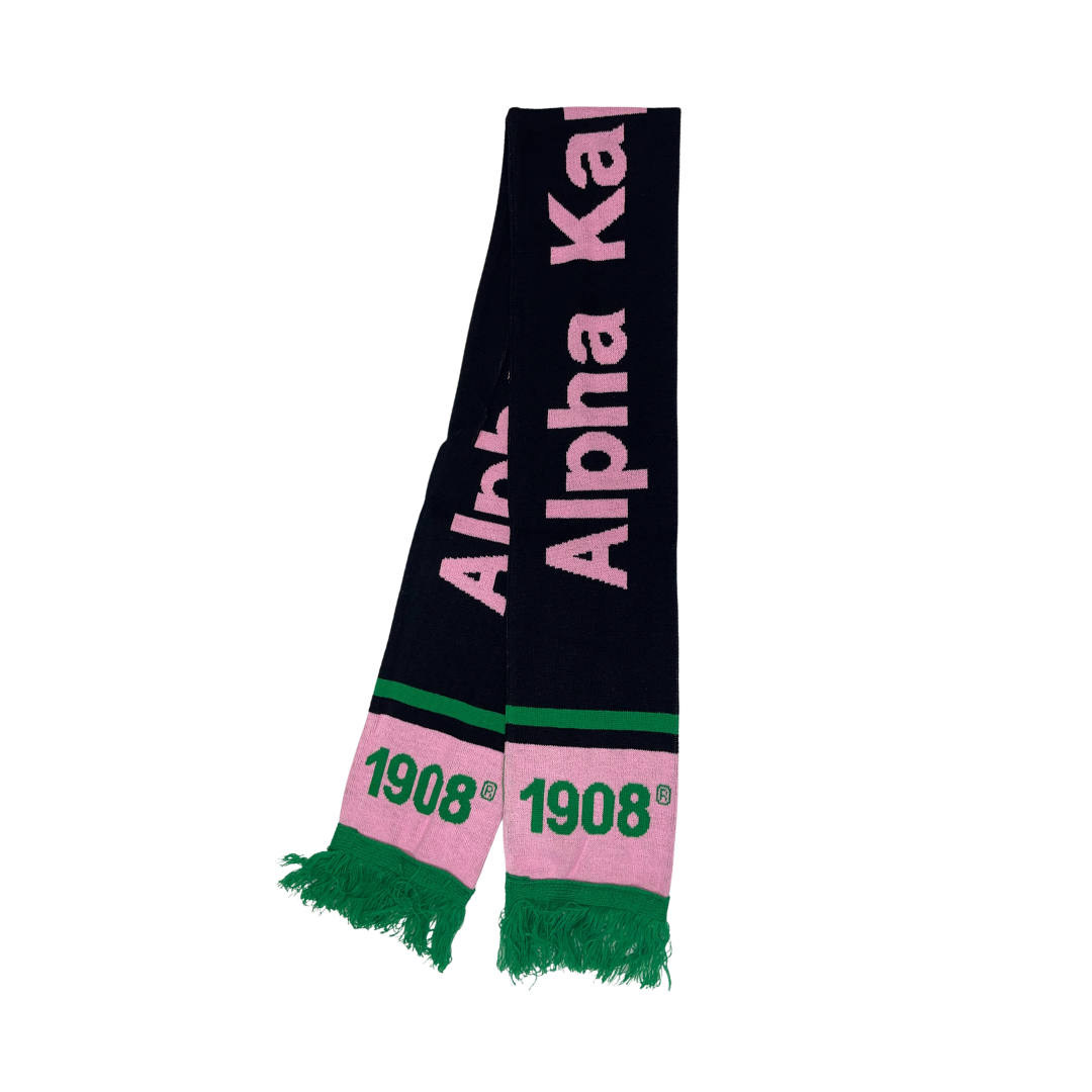 Alpha Kappa Alpha Black Pink & Green Scarf