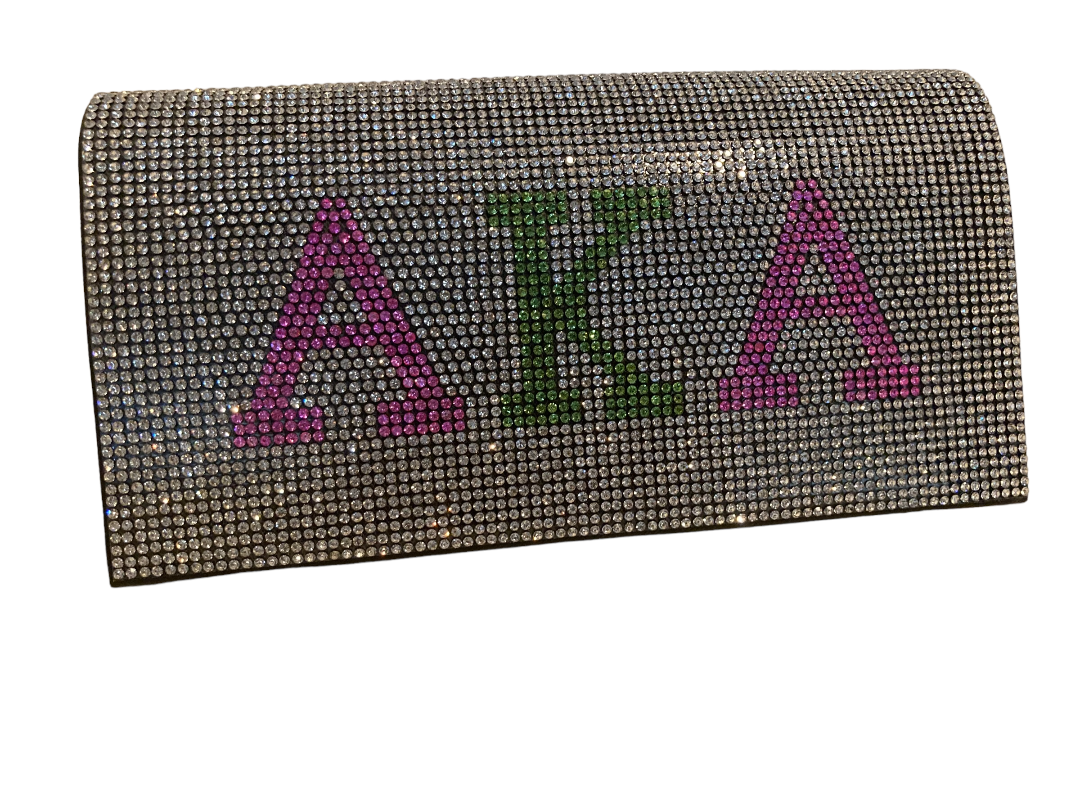 Alpha Kappa Alpha Rhinestone Clutch Bag
