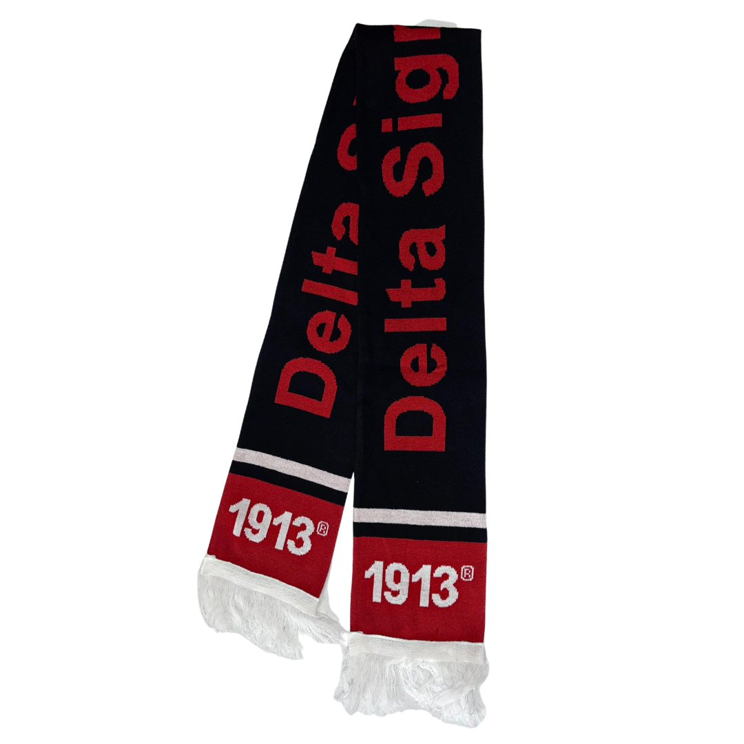 Delta Sigma Theta Red Black & White Scarf