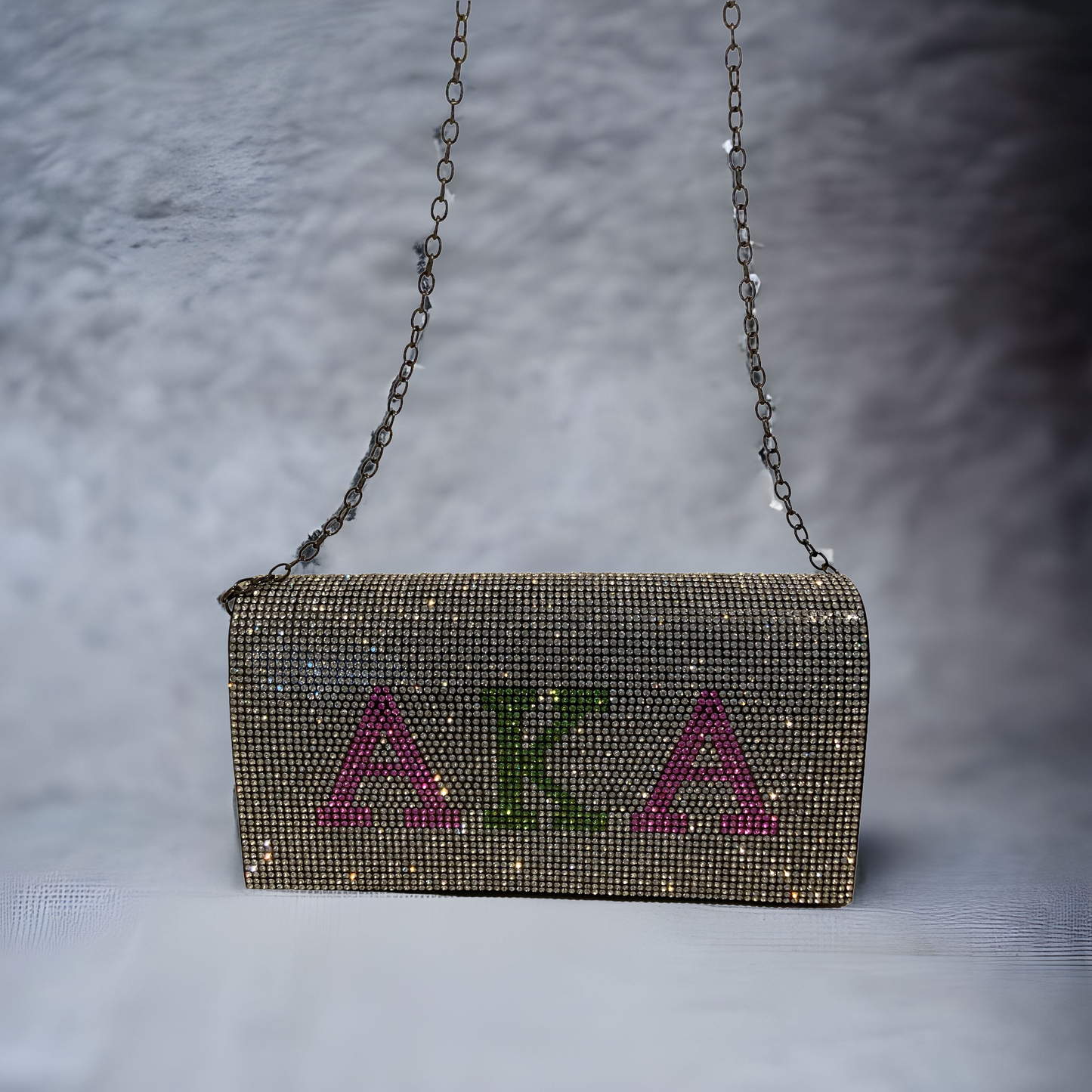 Alpha Kappa Alpha Rhinestone Clutch Bag
