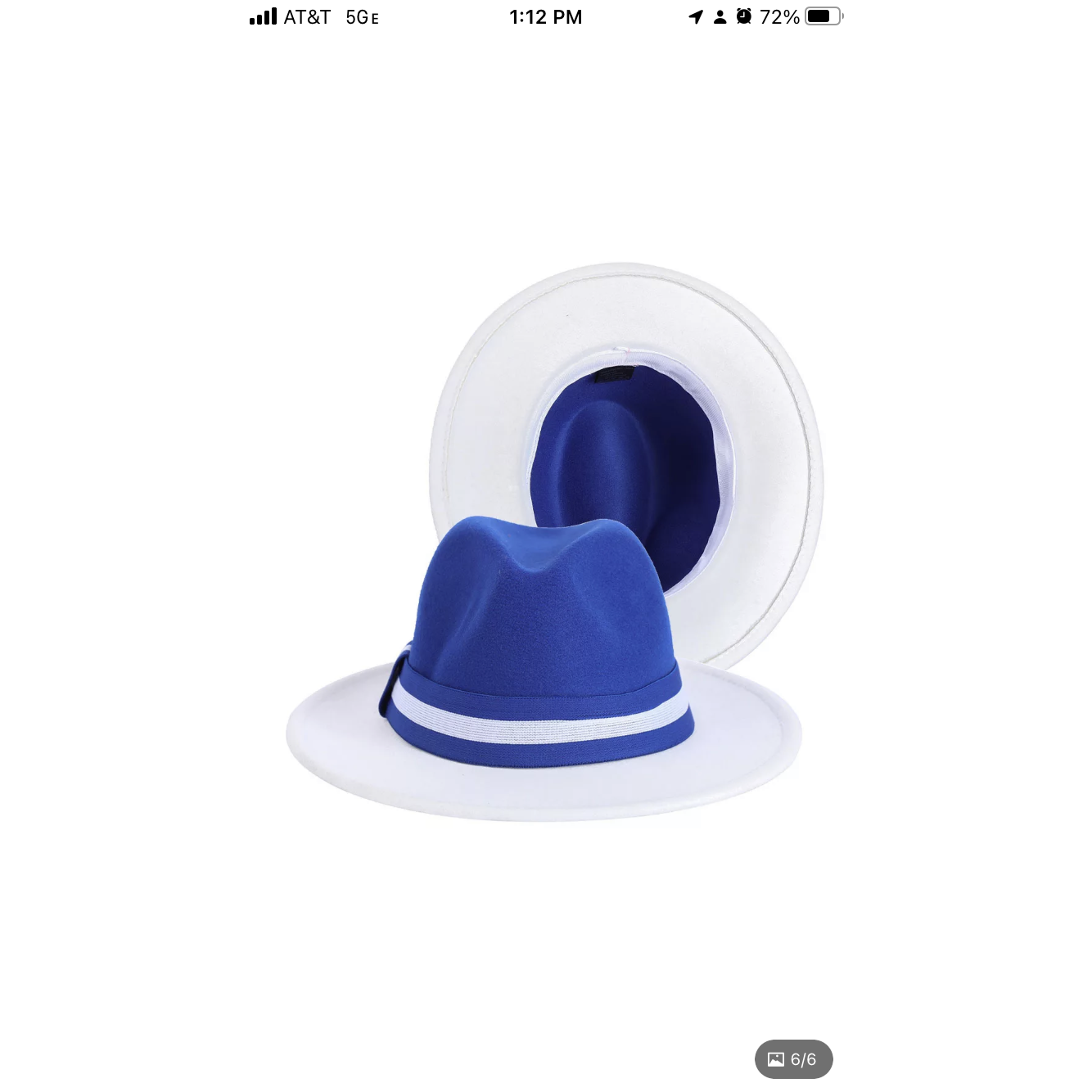 Blue & White Stripe Fedora Hat