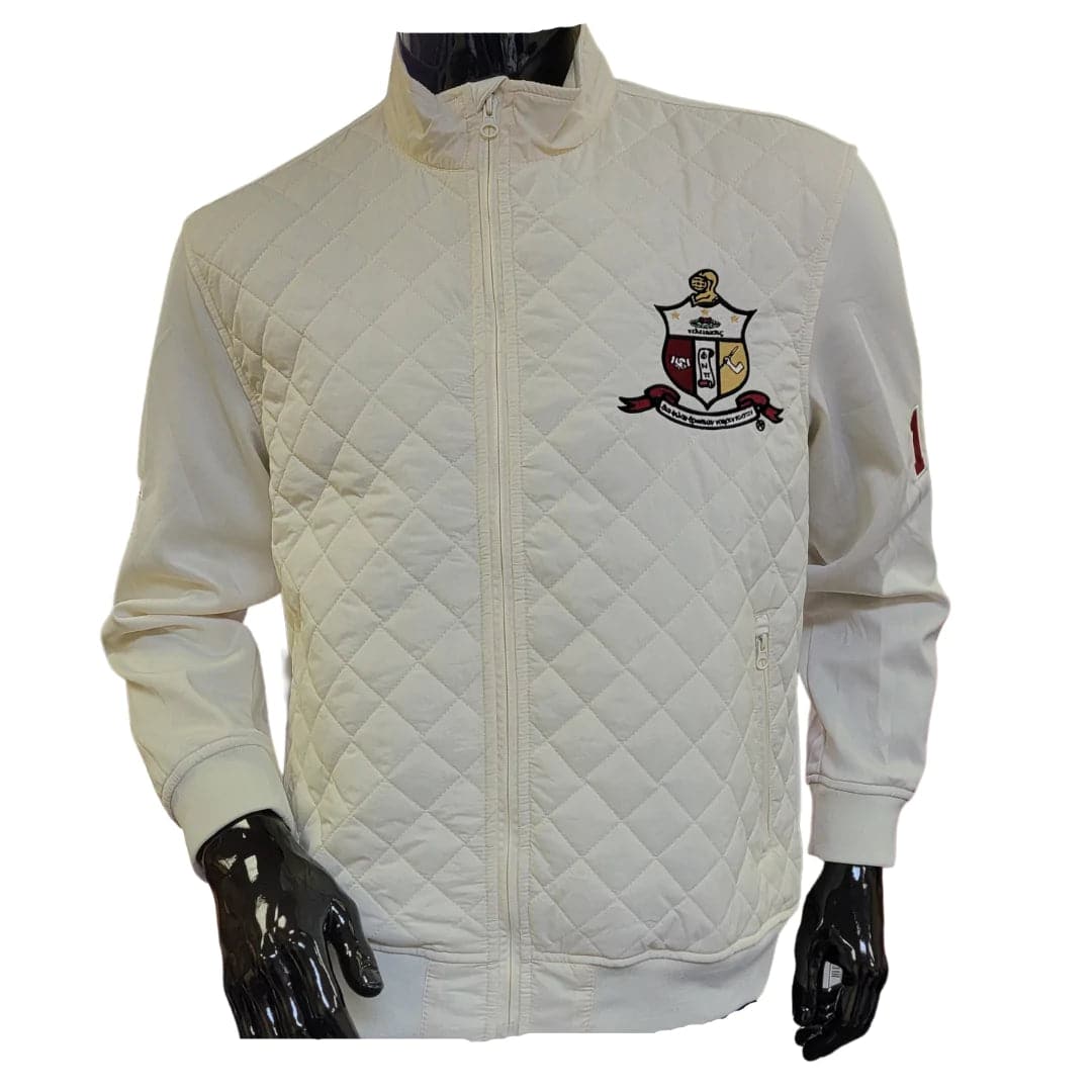 Kappa Alpha Psi Fraternity Cream Quilted Court Jacket