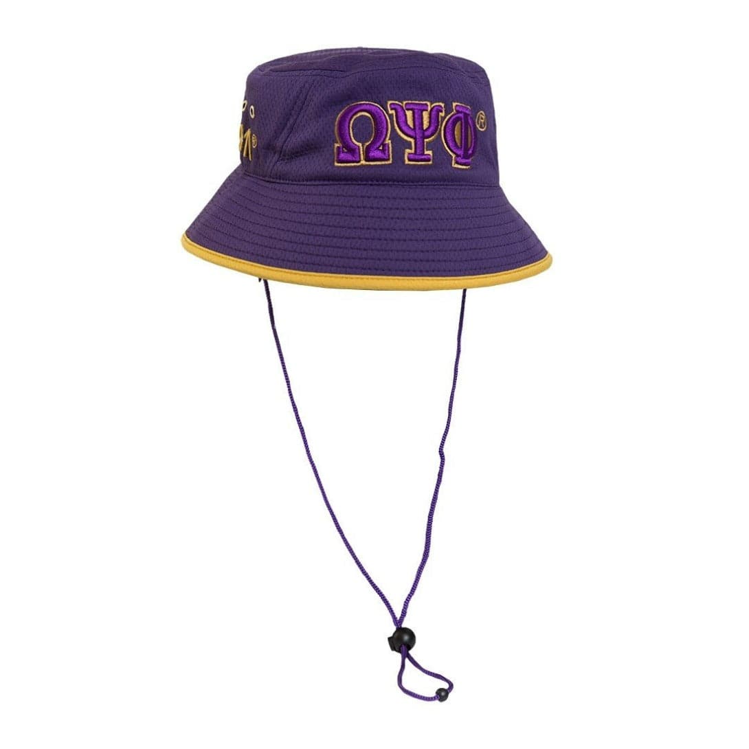 Omega Psi Phi Bucket Hat with Adjustable Draw Cord
