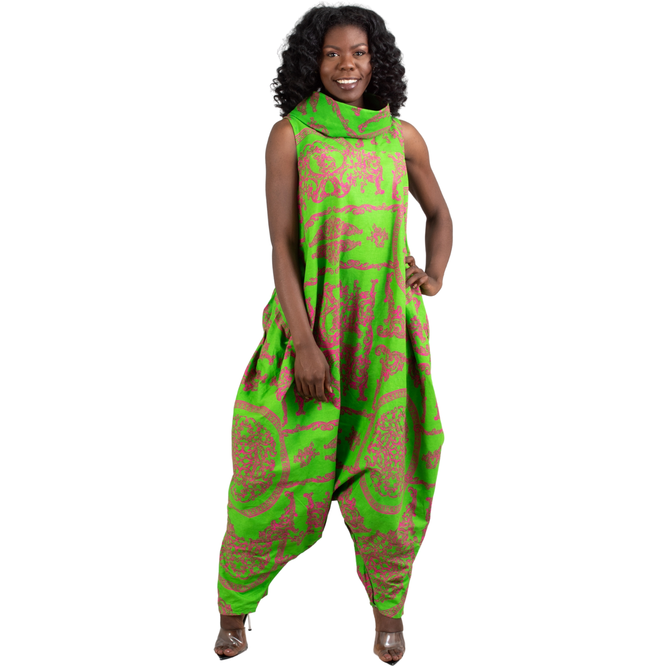 Pink and green sales jumpsuit