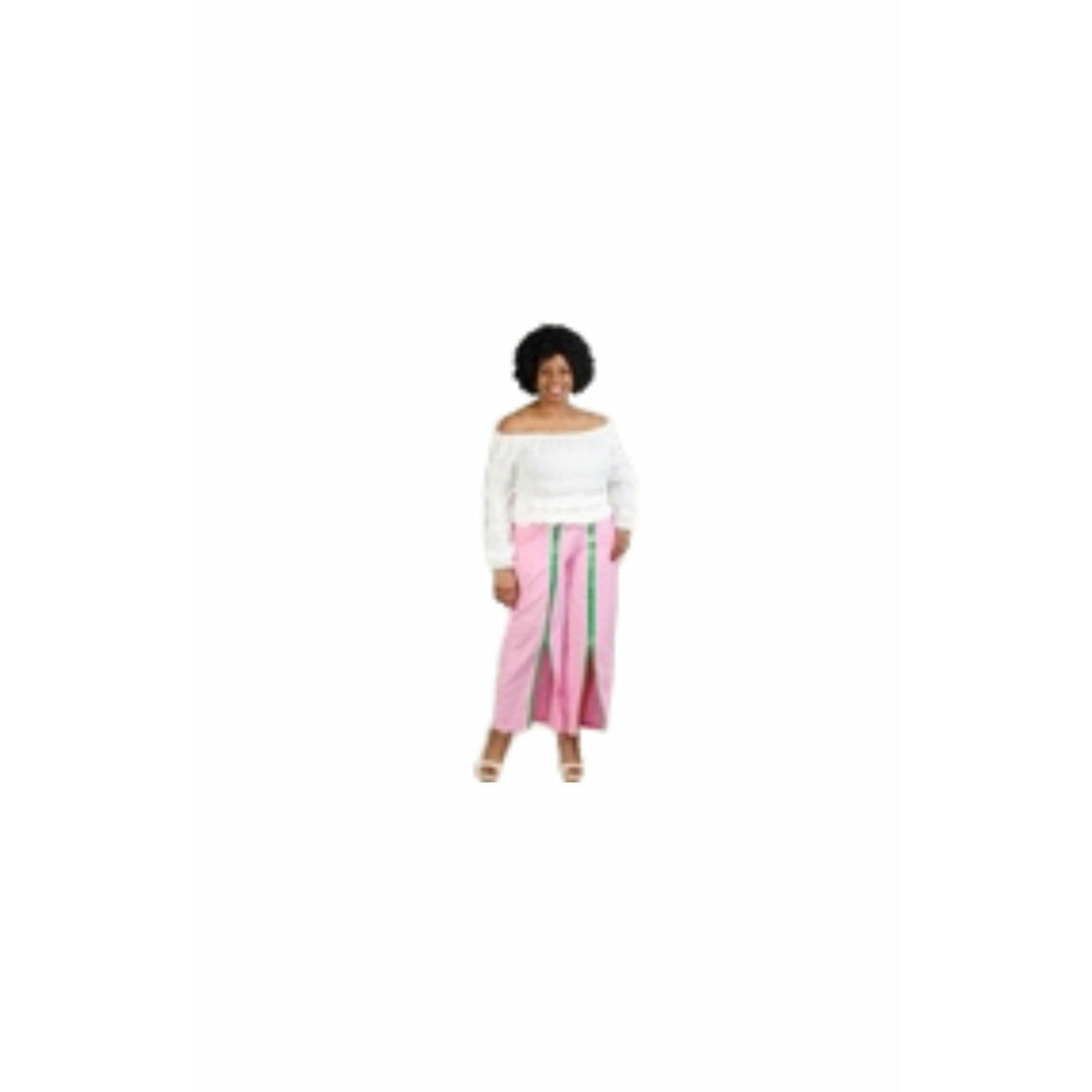 Alpha Kappa Alpha Inspired: Pink & Green Split Pant