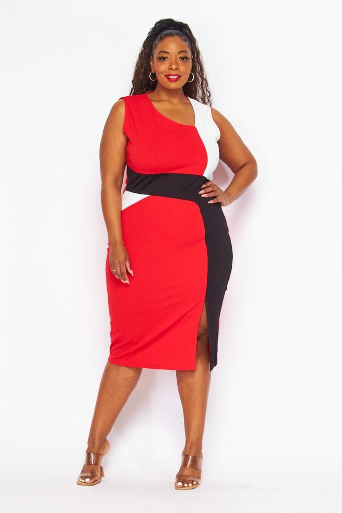 Delta Sigma Theta Red & White Color Block Dress