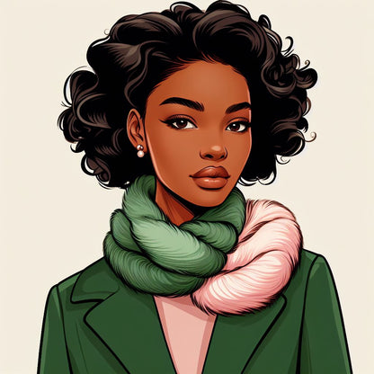 Pink & Green Faux Fox Wrap