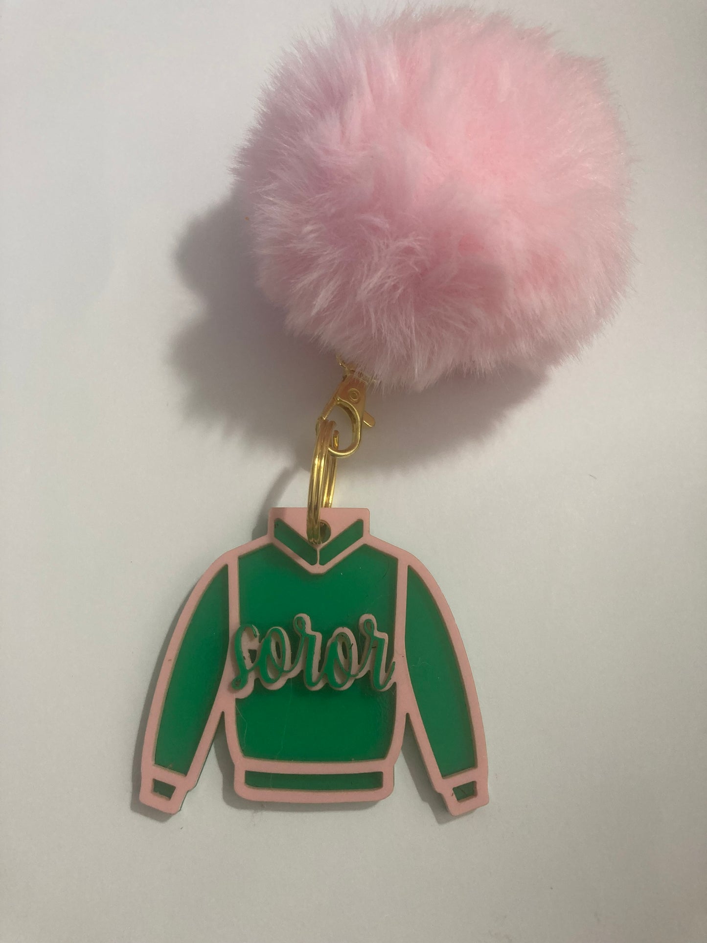 Alpha Kappa Alpha Inspired: Pink & Green Shirt Keychain