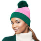 Pink & Green Colorblock Beanie Hat and Glove Set 
