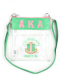 Alpha Kappa Alpha (AKA)  Green Clear Cross Bag