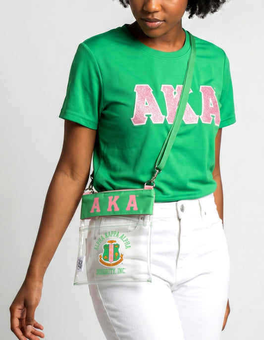 Alpha Kappa Alpha (AKA)  Green Clear Cross Bag
