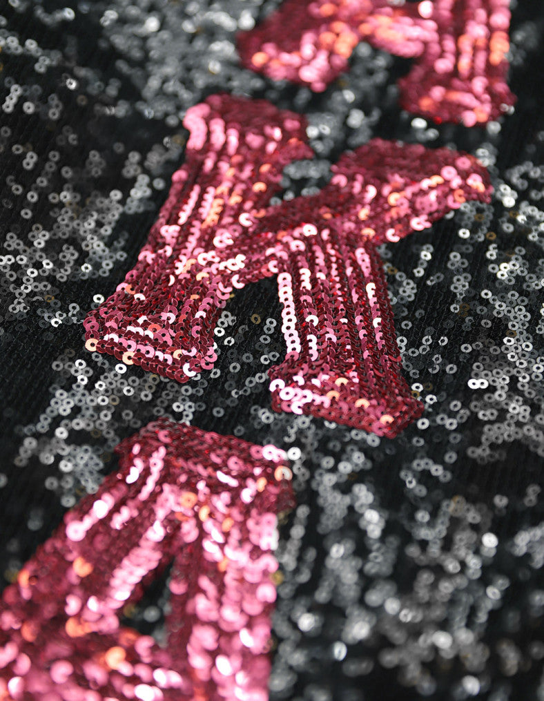 CLOSEUP of AKA (Alpha Kappa Alpha) Sequin Greek Letters