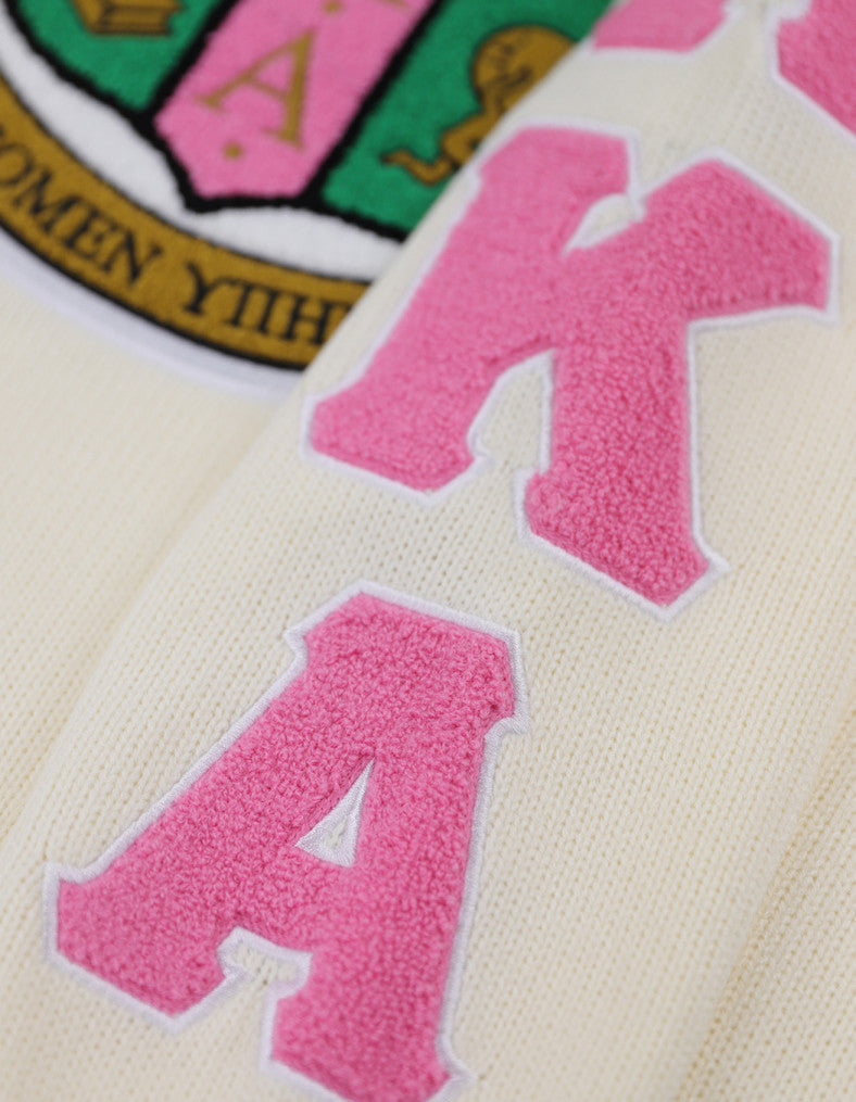 Restocked: Premium Alpha Kappa Alpha Ivory V-Neck Sweater