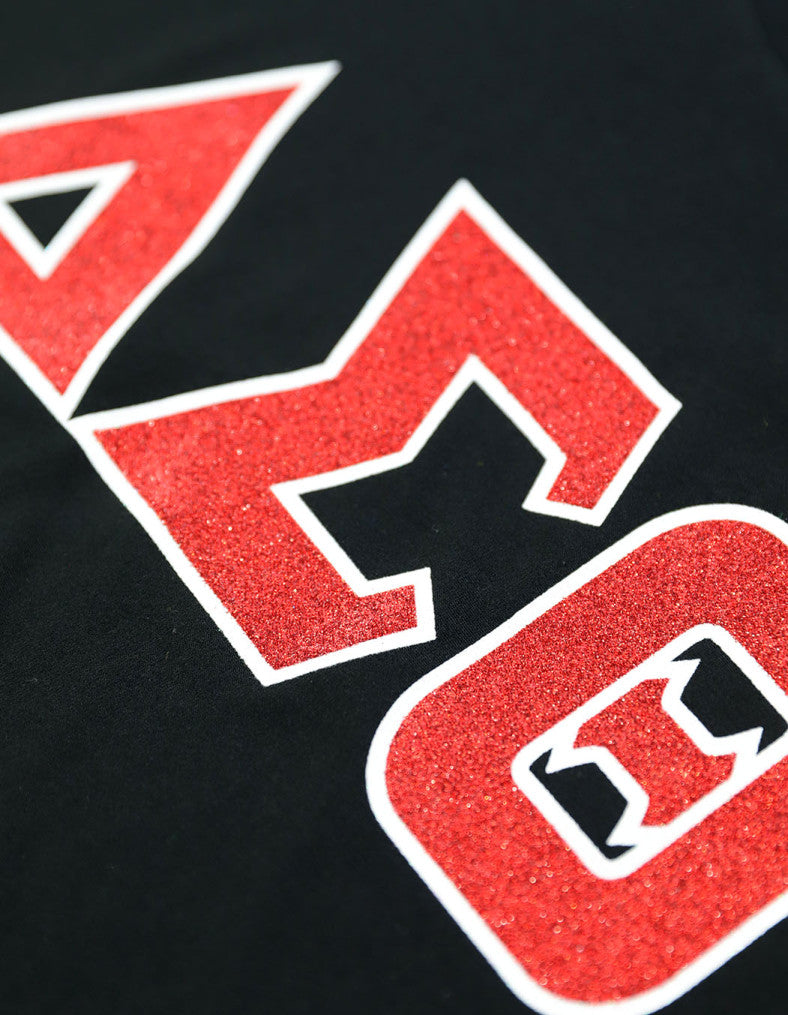 Delta Sigma Theta Black Greek Letter Glitter Shirt