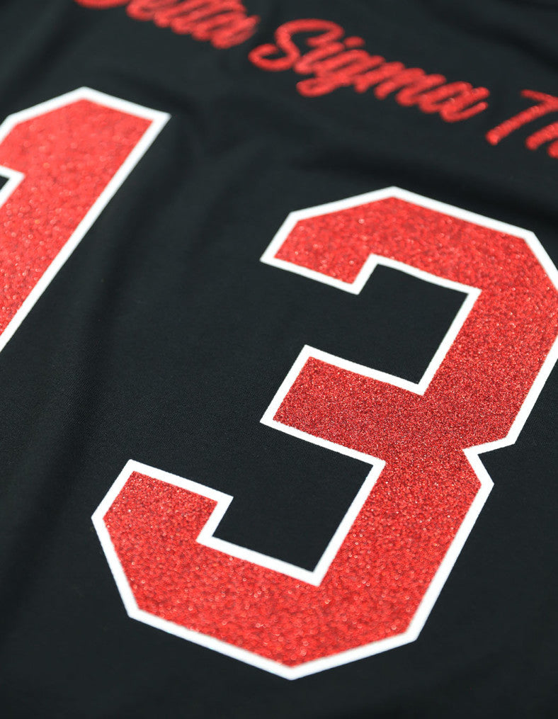 Delta Sigma Theta Black Greek Letter Glitter Shirt