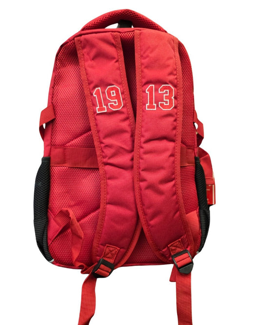 Back view of the Delta Sigma Theta Red & Black  backpack with the founding year of 1913. 