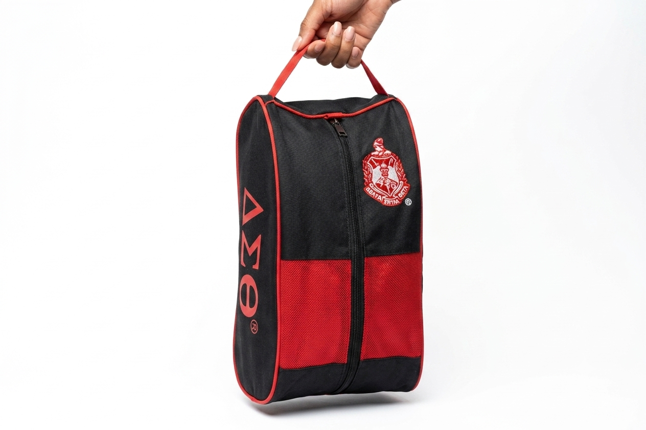 Delta Sigma Theta (DST) Black Trimmed Shoe Bag