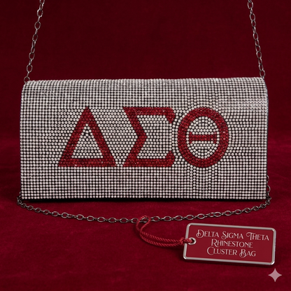 Delta Sigma Theta Rhinestone Clutch Bag
