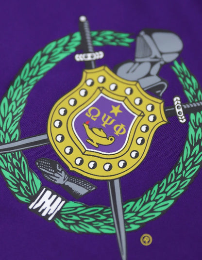 Phi Psi fraternity  Shield on a purple background