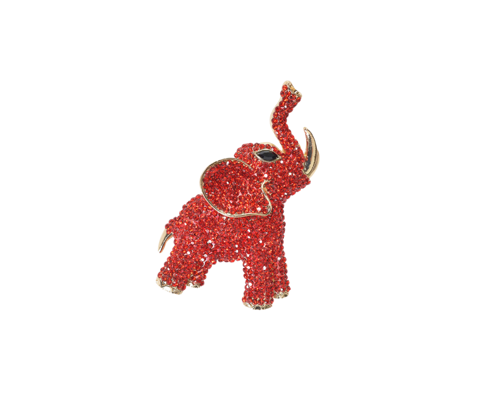 Delta Sigma Theta Inspired: Red Golf  Elephant Brooch Pin