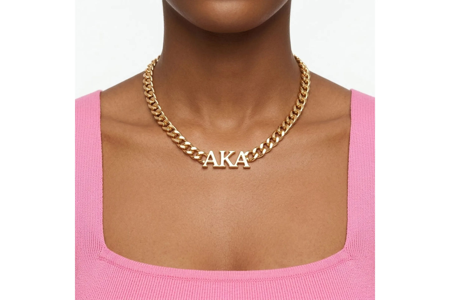 Alpha Kappa Alpha Gold Greek Letter Necklace