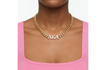 Alpha Kappa Alpha Gold Greek Letter Necklace