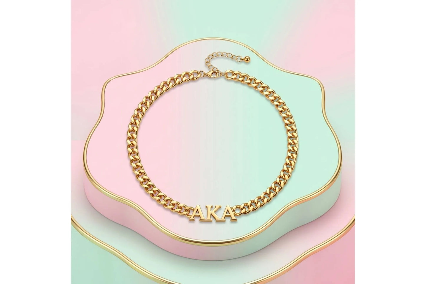Alpha Kappa Alpha Gold Greek Letter Necklace