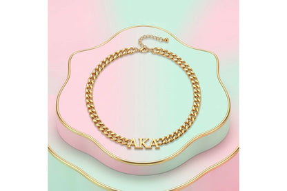Alpha Kappa Alpha Gold Greek Letter Necklace