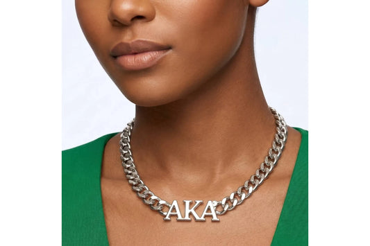 Alpha Kappa Alpha Silver Greek Letter Necklace