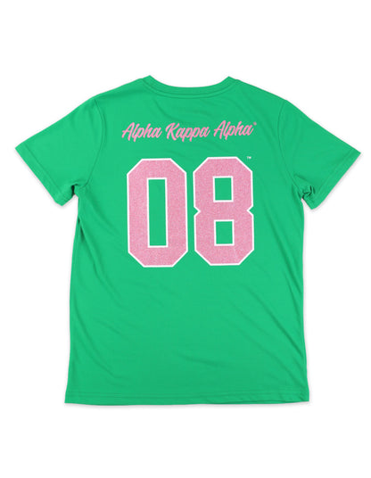 AKA Green Greek Letter Glitter Shirt