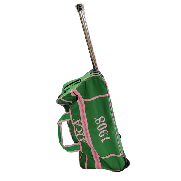 AKA Green Trolley Bag - Sorority Travel, Greek Gear, College Luggage"