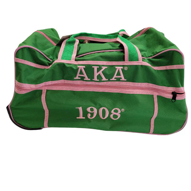 "Green Alpha Kappa Alpha Trolley Bag - Sorority Luggage, AKA Travel, Greek Life"