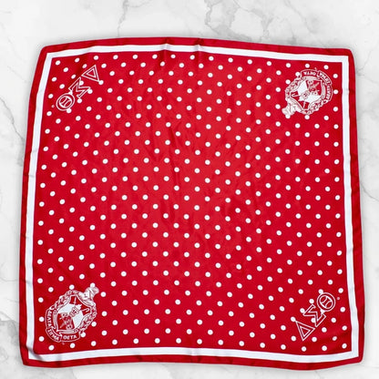 Delta Sigma Theta(DST)  Red & White Polka Dot Silk Scarf