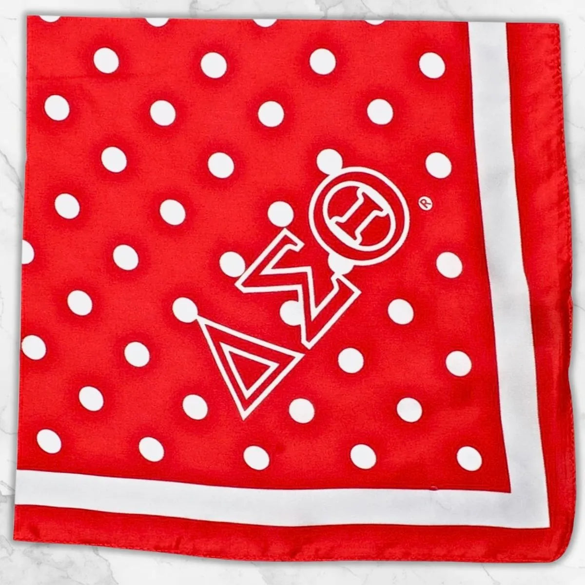 Delta Sigma Theta(DST)  Red & White Polka Dot Silk Scarf
