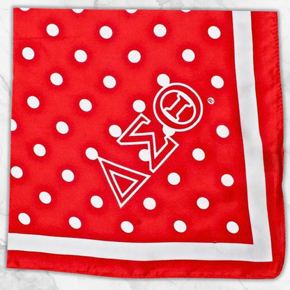 Delta Sigma Theta(DST)  Red & White Polka Dot Silk Scarf