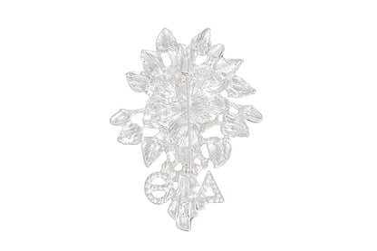 Elegant DST Sorority Brooch for Women – Shimmering Silver Violet Flower Pin with Red Greek Letters