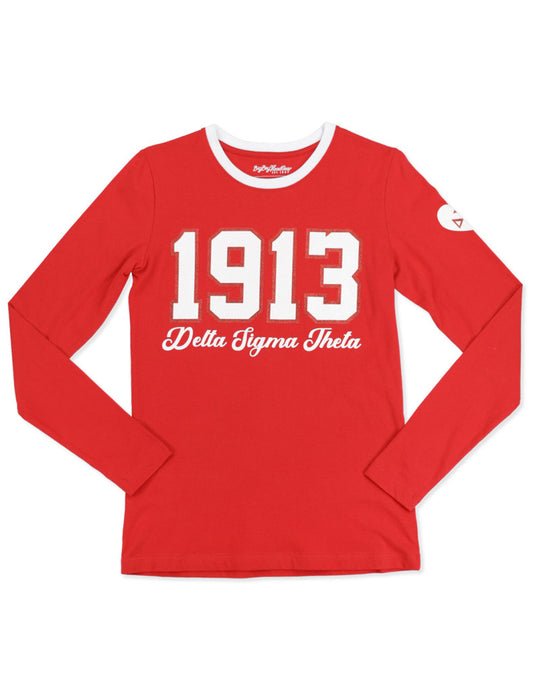 Delta Sigma Theta Ringer Long Sleeve  Shirt