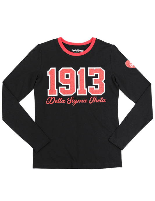 Delta Sigma Theta Ringer Long Sleeve  Shirt