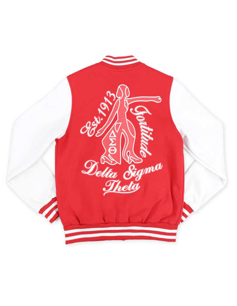 Delta Sigma Theta Red & White  Fleece Jacket