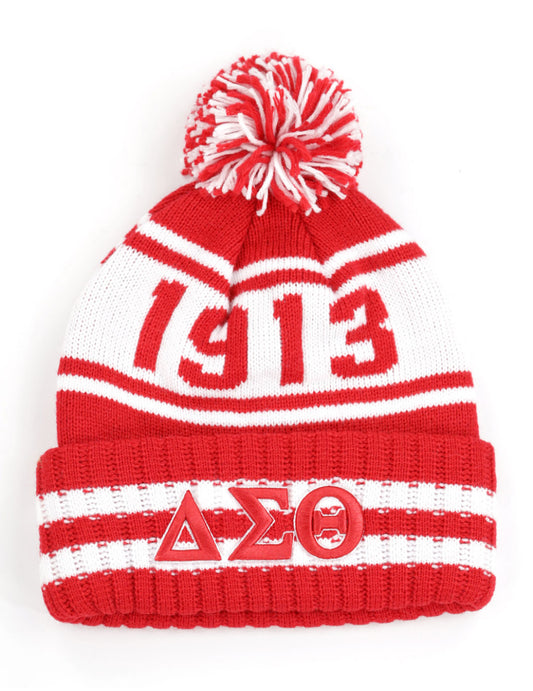 Delta Sigma Theta Red & White Beanie